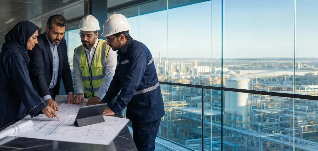 Technical team on an industrial site